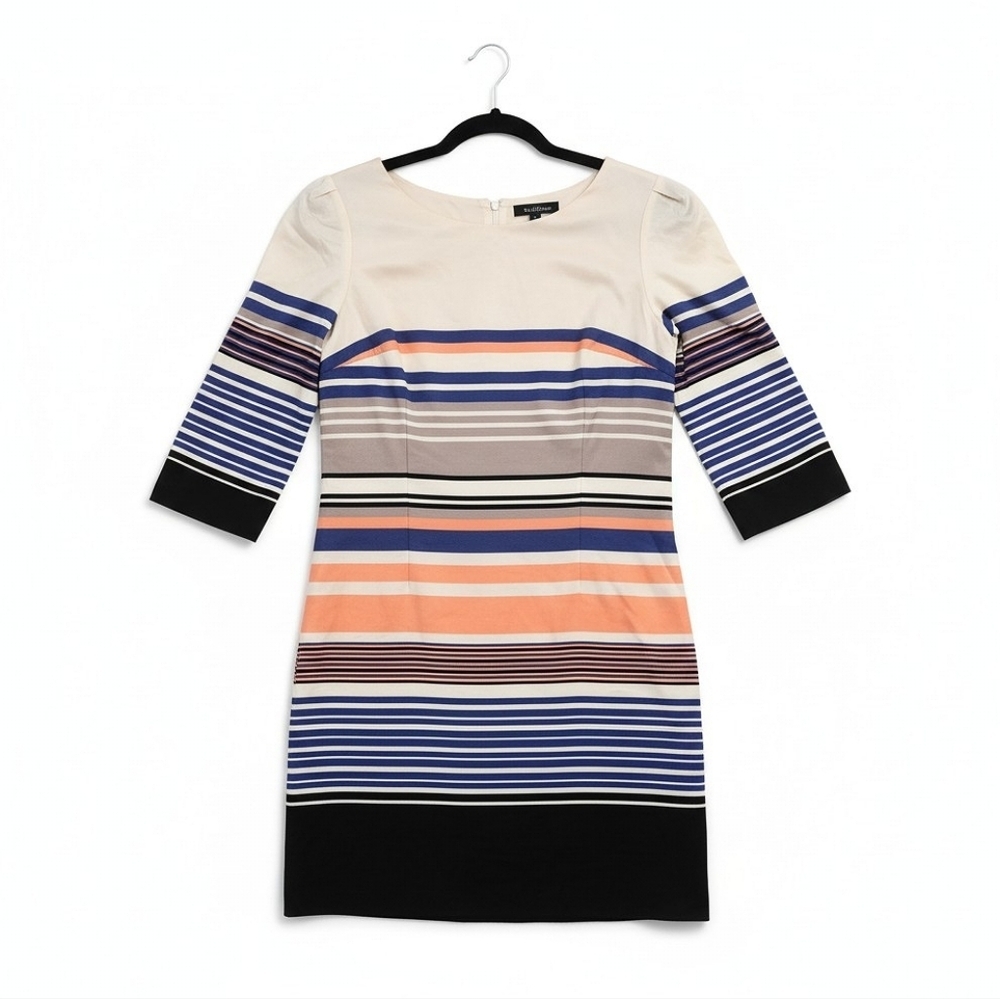 NWT! MONSOON Striped Dress in Peach, Blue & Black